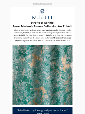 Donghia - As Seen in Galerie: Peter Marino x Rubelli