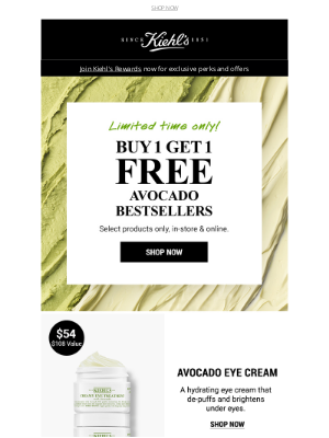 Kiehl's USA - Buy 1, Get 1 Free for a Friend!