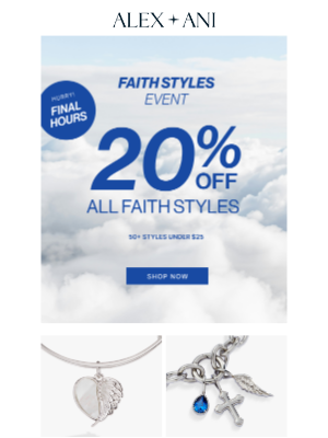 Alex and Ani - 🚨ENDS TONIGHT: 20% ALL Faith Styles🚨