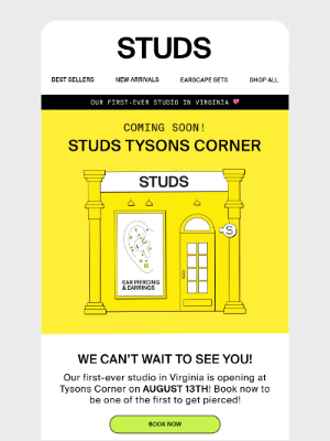 Studs - Coming Soon: Tysons Corner 🤩