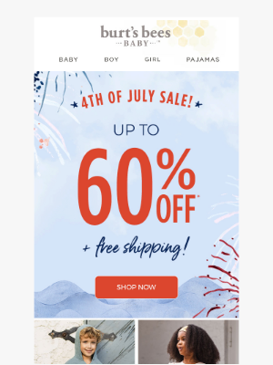 Burt's Bees Baby - Up to 60% Off 🇺🇸 The Fourth of July Sale Starts NOW!