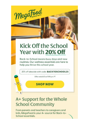 MegaFood - Your 3-Day, 20% Off Sitewide Pass