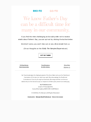 Go-To Skin Care - Father’s Day Can Be A Tricky Time For Some.