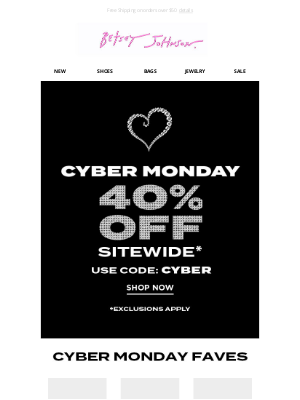 Betsey Johnson - CYBER MONDAY CAME EARLY 🥳