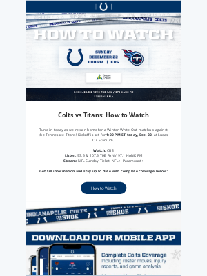 Indianapolis Colts - How to Watch: Colts vs Titans