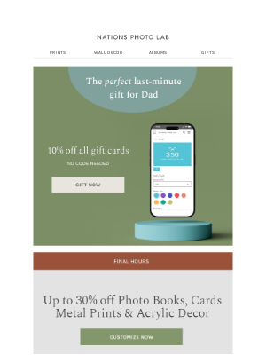 Nations Photo Lab - Still need a gift for Dad?