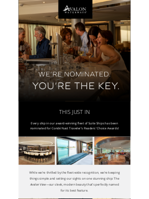 Avalon Waterways - Let’s make waves together. Vote Avalon!