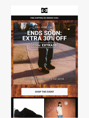 DC Shoes - ENDS TOMORROW: Extra 30% Off