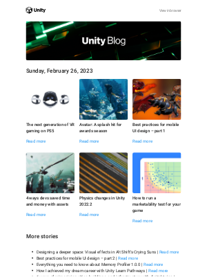 Unity - This just in: winning with Avatar, next-gen VR, and mobile UI