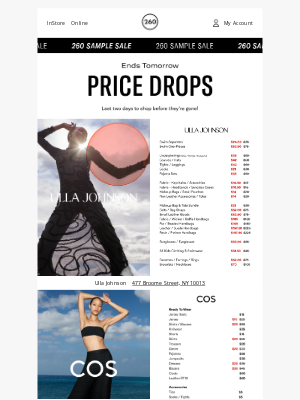 260 Sample Sale - PRICE DROPS 👀 NYC Sample Sales