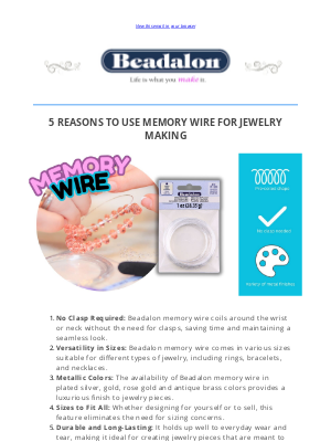 Beadalon - Explore Beadalon Memory Wire + Exclusive 20% Discount!