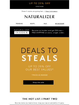 Sam Edelman - Up to 25% off must-haves ends tonight!