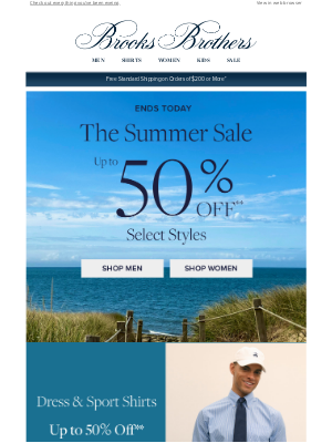 Brooks Brothers - ENDS TODAY: Up to 50% off