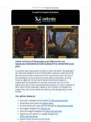 Owl Crate - September YA and Romance Sneak Peeks!