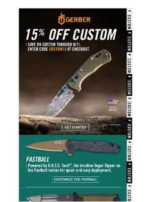 Gerber Gear - Custom Sale is On. Save 15%