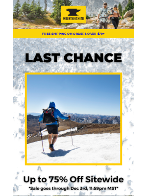 Mountainsmith - ⏰ ACT NOW: SALE OF THE YEAR ENDS TOMORROW!