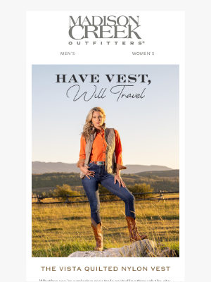 Madison Creek Outfitters - Adventure Awaits With The Vista Quilted Vest
