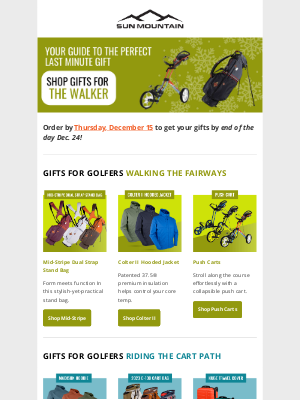 Sun Mountain Sports - Your guide to last minute gifting