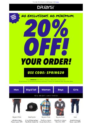 DrJays - ⏰ Last Chance for 20% Off Everything!