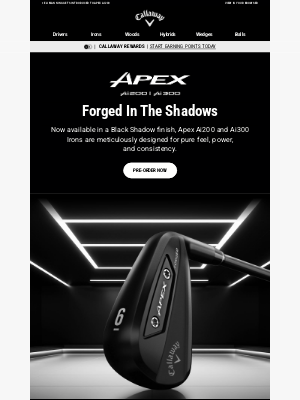 Callaway Golf - Apex: Forged In The Shadows | Pre-Order Black Shadow