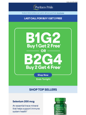 Puritan's Pride - Hurry: Buy 1 Get 2 Free Ends Today 🚨