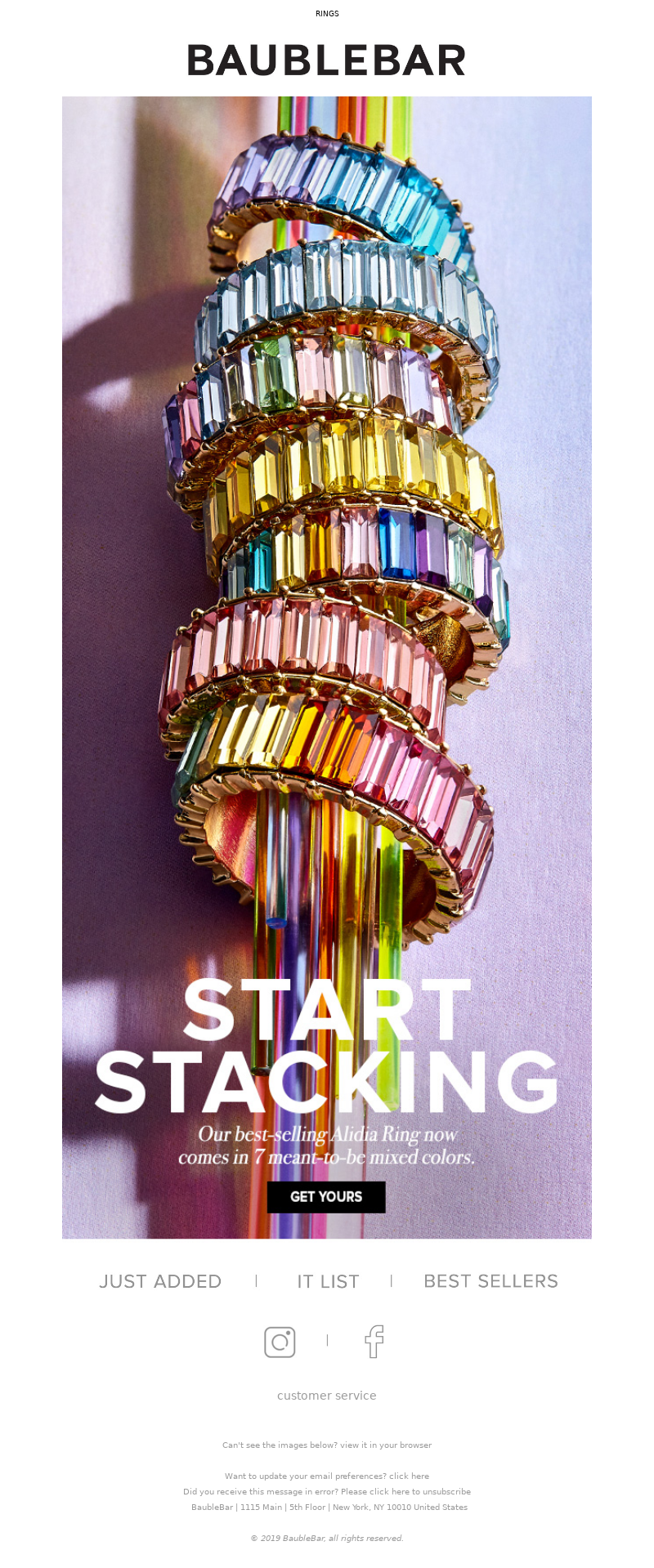 jewelry email example from BaubleBar