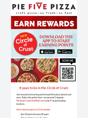 Pie Five Pizza - Join the Circle. Score Rewards. 🍕