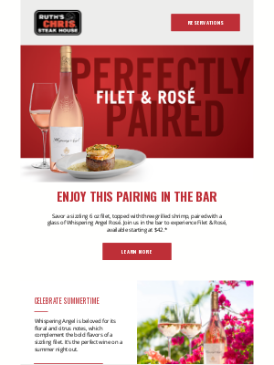 Ruth's Chris - A pairing like no other: Filet & Rosé