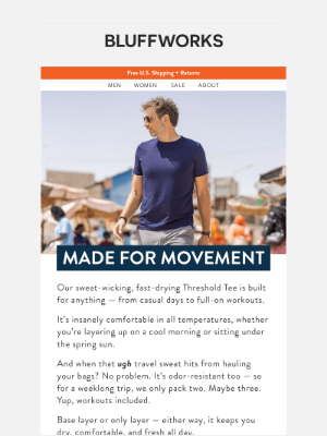 Bluffworks - Pack fewer shirts with Threshold