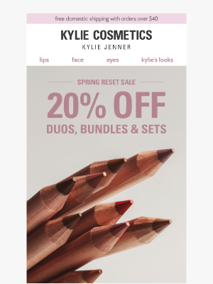 Kylie Cosmetics - ENDS TONIGHT: 20% OFF duos, bundles & sets 🌻