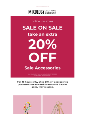 Mixology Clothing Co - 48 HOURS ONLY: 20% Off Sale Accessories ✨