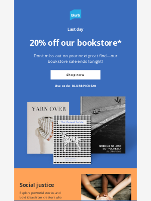 Blurb - Don’t wait—save 20% on all books