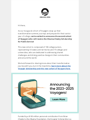 Obama Foundation - Introducing the second cohort of Voyagers!