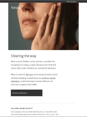 Aesop - On expert exfoliation