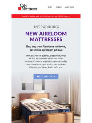 City Mattress - Check out the newest Aireloom mattresses