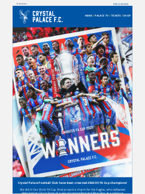Crystal Palace Football Club (United Kingdom) - 2025 FA CUP CHAMPIONS  🦅🏆