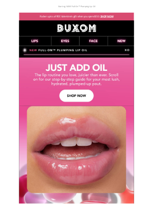 Buxom - Want plump, hydrated, glossy lips? Here’s how.