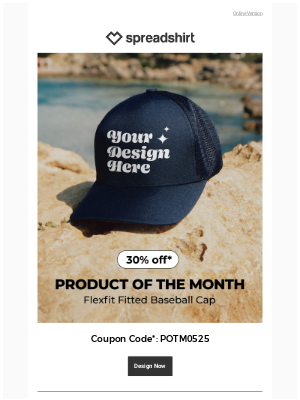 Spreadshirt - Get 30% off our flexfit baseball cap