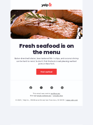 Yelp - Standout seafood spots to try 🐟