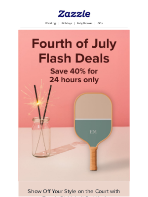 Zazzle - Today Only: Save 40% on Pickleball Paddles 🙌