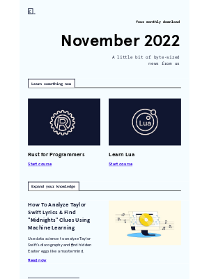 Codecademy - Your monthly download: November