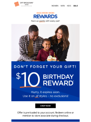 Rack Room Shoes - Don’t forget! Your Birthday Reward expires soon