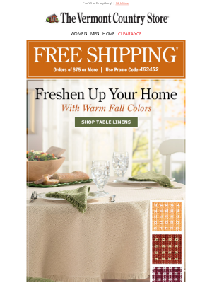 Vermont Country Store - For your home: rich fall colors
