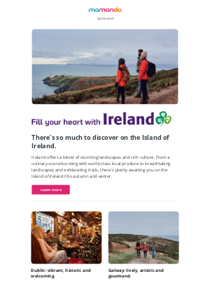 momondo (United Kingdom) - Fill your heart with Ireland this autumn.