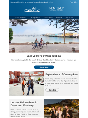 Stay Another Day in Monterey County for FREE