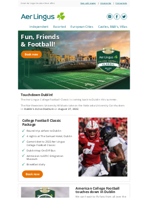 Aer Lingus - Aer Lingus College Football Classic 2022 Package