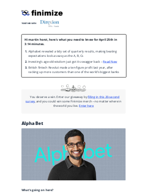 Finimize - 😅 Alphabet said, 