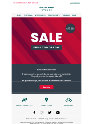 Evans Cycles (UK) - Sale Ends Tomorrow 🚴‍♂️