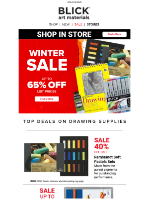 Blick Art Materials - ✏️ Get DRAWN IN during our Winter Sale!