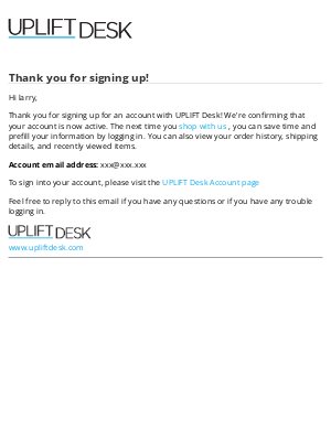 Uplift Desk - Thanks for Registering at UPLIFT Desk